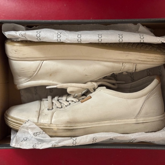 Ecco Soft 7 Leather Sneaker (White - Size 41) - Picture 5 of 6